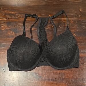PINK Victoria's Secret Black Lace Racerback Bra - 34D